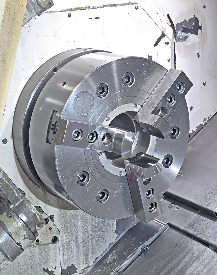 Used 2007 Mazak Nexus QTN 450-IIM/3000 with Full C Axis Spindle Rotation, Milling Capable, 18" Hyd Chuck, 6" Bar Capacity, 120" cc