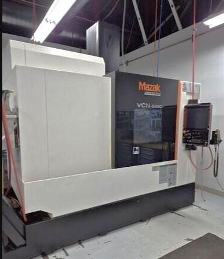 Used 2018 Mazak Nexus VCN 530C-II with 4th Axis Rotary Table, Renishaw Tool Probe, Chip Conveyor, 15,000 RPM, BT40, Tooling, 30 ATC