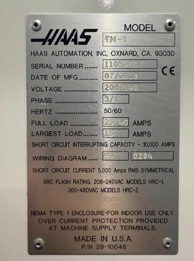 Used 2013 Haas TM-1P