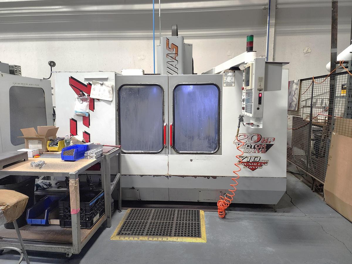 Used 1998 Haas VF4 with 4th Axis Drive & Wiring, Programmable Coolant Nozzle