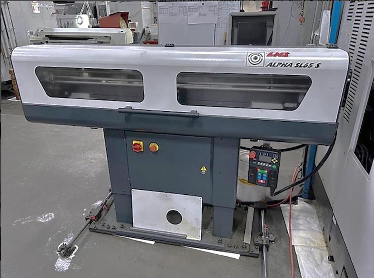 Used 2013 Doosan Puma TT1800SY Twin Spindle/Twin Turret, Y Axis Mill Turn Lathe, LNS Alpha SL65S Bar Feed, Chip Blaster, 4782 hrs.