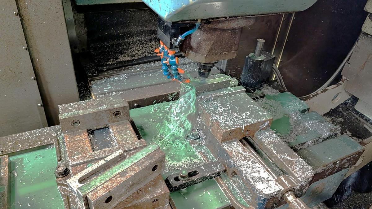 Used 1998 Mazak VTC16B with Yuasa Indexer, Chip Conveyor, Auto Tool Length Measurement Probe, Making Parts