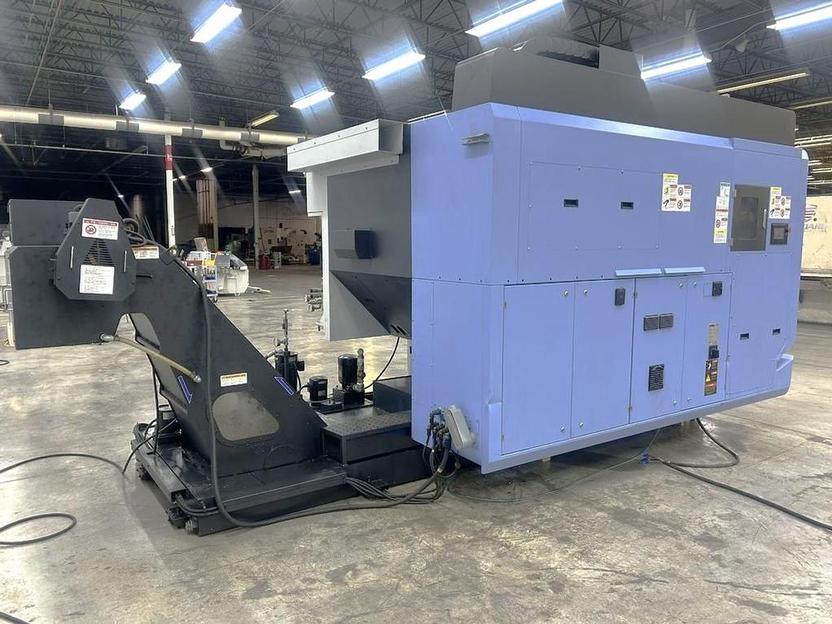 Used 2022 DN Solutions DVF 6500 5 Axis Trunnion VMC with 18,000 RPM, 60 ATC, Coolant Thru Spindle, Probing, Chip Conveyor