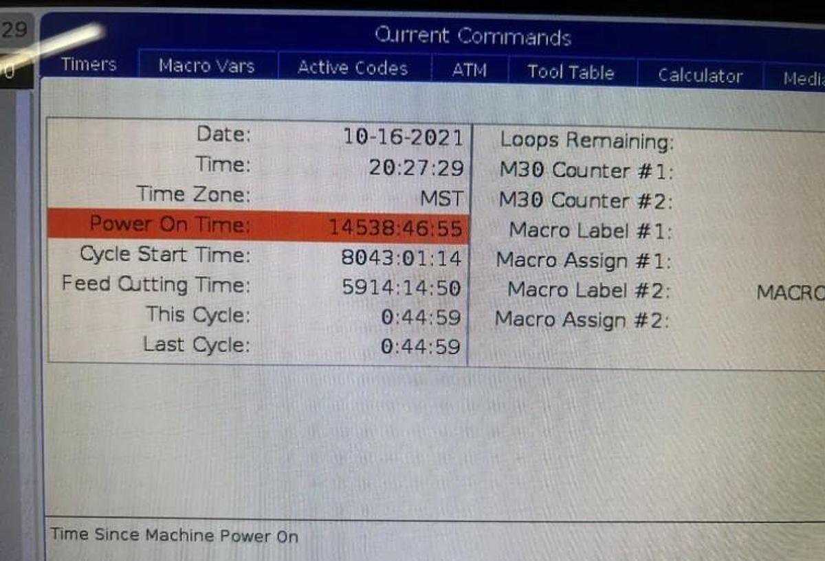 Used 2016 Haas VF4SS with Haas HRC-160 4th Axis Rotary Table, 40 Station ATC, Renishaw Probing, Pcool, 12,000 RPM
