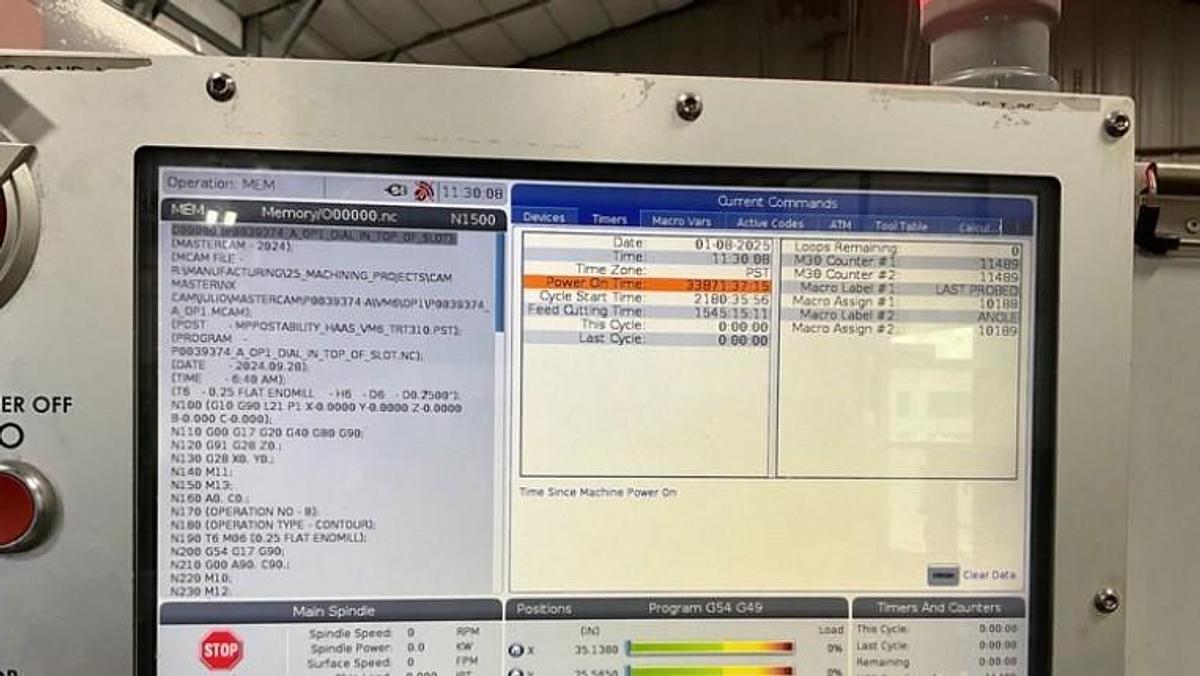 Used 2018 Haas VM-6 with Haas TR310 Trunnion Table, Probing, Coolant Thru Spindle, Z Axis Riser