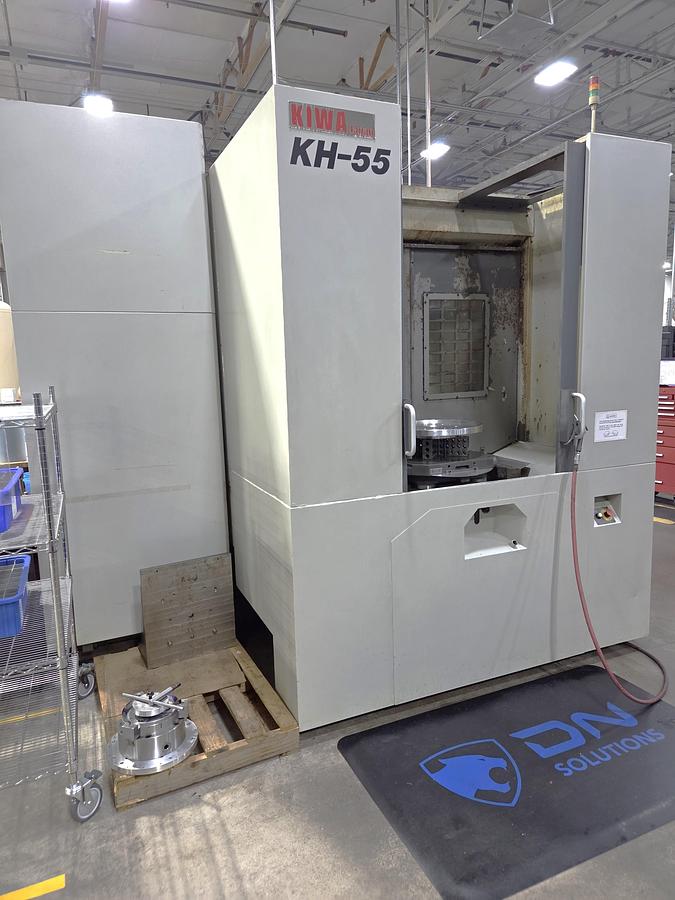 Used 2010 Kiwa KH-55 with (2) x 19.7" sq Pallets, 31.5" x 31.5" x 31.5" Travels, CAT 50, 120 ATC, Coolant Thru Spindle, 10,000 RPM, Fanuc