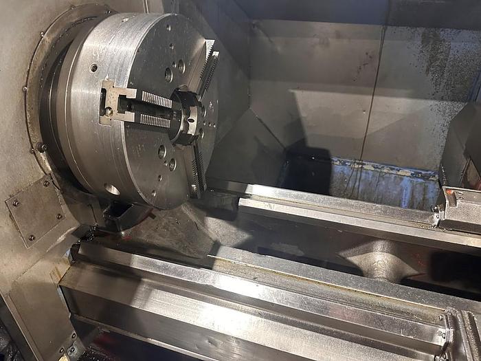 Used 1996 Mazak M5N/2000 with Mazatrol T-Plus Control, 18" Hydraulic Chuck, Chip Conveyor, 80" Centers