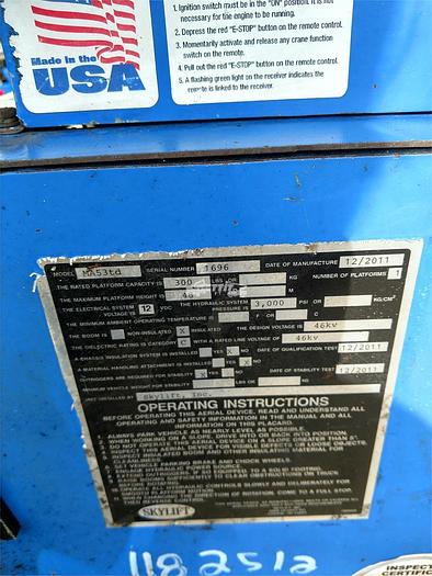 Used 2011 SKYLIFT/ VERSALIFT SUPER ARBORIST 53/VST521