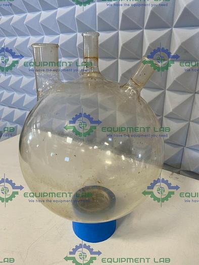 Used Lot of 2 - Laboratory Glassware 10 Liter 3-Neck Round-Bottom Boiling Flask
