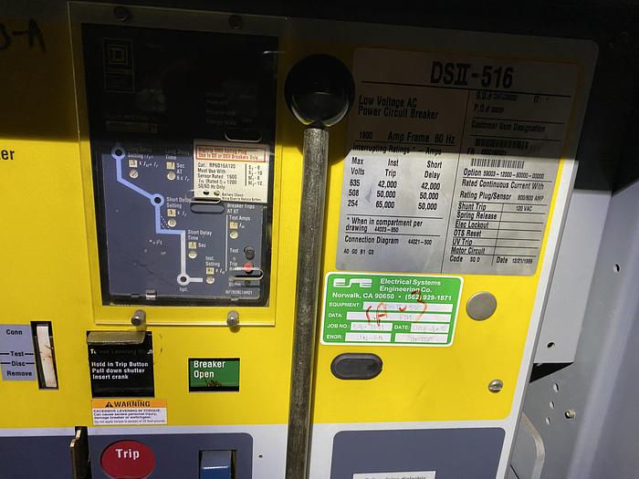 Used SQUARE D COMPANY 1000 / 1500 KVA DRY TYPE TRANSFORMER