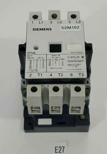 Used *PREOWNED* Siemens 3TF48 Contactor 3 Pole 100A 600V VDE 0660 + Warranty!