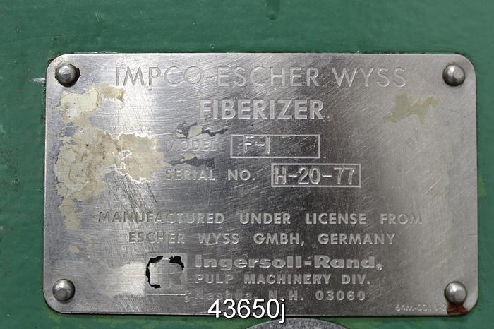 Used Impco-Escher Wyss F-1 Horizontal Pressure Screen #43650