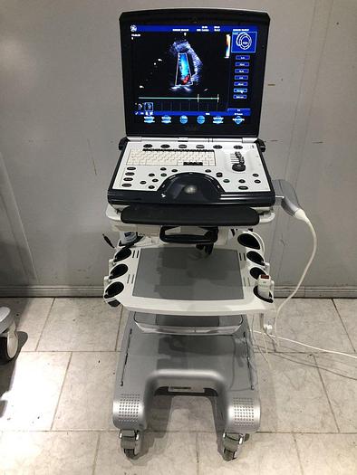 Used GE Vivid i Ultraschallsystem mit Kardio Sonde Software Version 2.1.16 auf GE Vivid i Trolley
