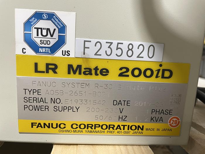 Used R30iB MATE PLUS CONTROL CABINET WITH RCC CABLES AND TEACH PENDANT