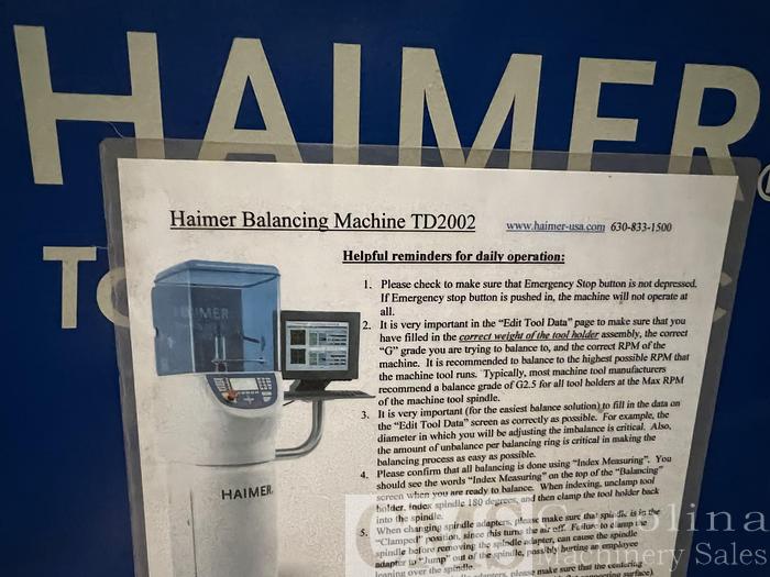 Used Haimer TD2002 Moulder Head Balancing Machine