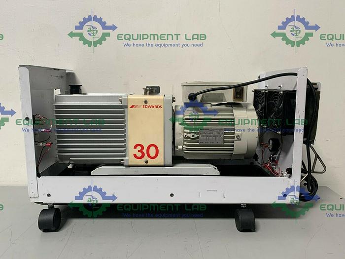 Used Edwards EXM30 Rotary Vane Vacuum Pump w/ Soundproof Enclosure 220/240V