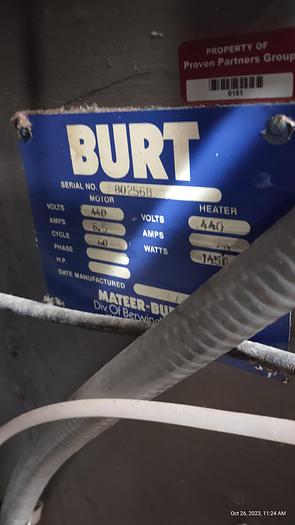 Used Burt 408D  Roll Thru labeler set 307 can