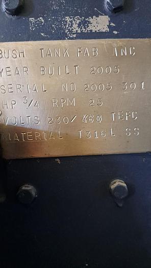 Used 3cuft Twin shell blender - Bush Tank 316SS