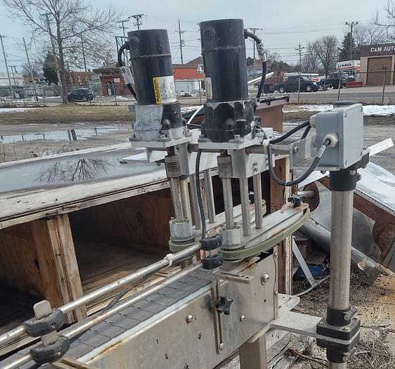 Used Inline Filling Systems capper with Waterfall feeder