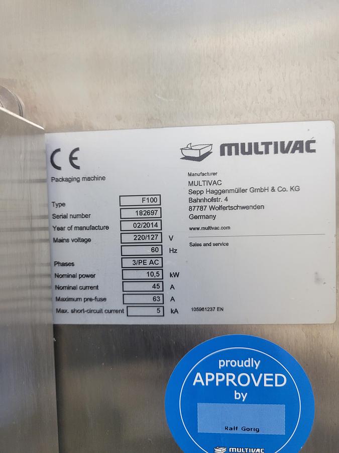 Used M U L T I V A C   Packaging Machine Model F 100