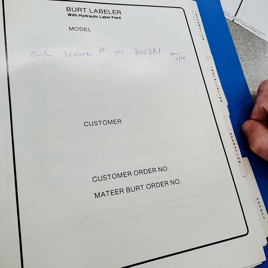 Used Burt 704 Labeler