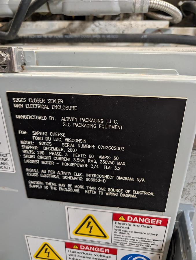 Used PREMIER TECH/STONE 92GCS PINCH INNER LINER SEALER