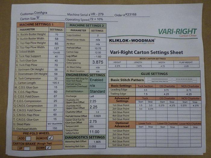 Used Kliklok 2015 Vari-Right Tri Closer Sealer