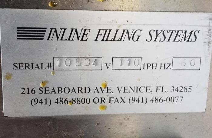 Used Inline Filling Systems 60" accumulation table