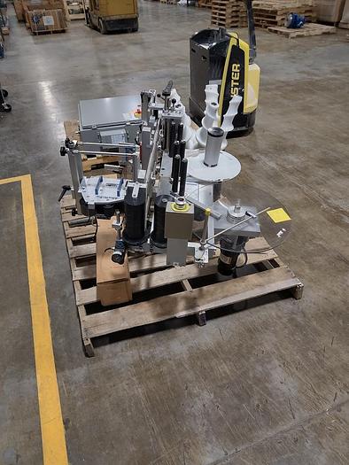 Used Accraply  Model 350VF Pressure Sensitive Wraparound Labeler.