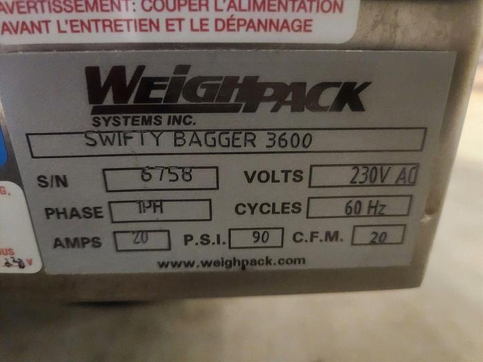 Used Weighpak 3600 Swifty premade bag poucher