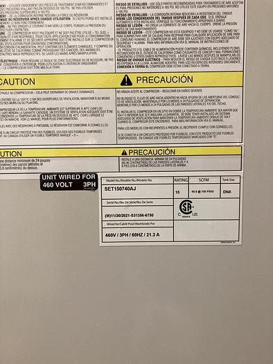 Unused 2021 Powerex 15 HP Enclosed Scroll Air Compressor