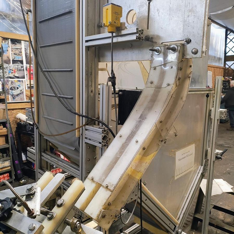 Used Equipment Express 6 quill capper with waterfall feeder