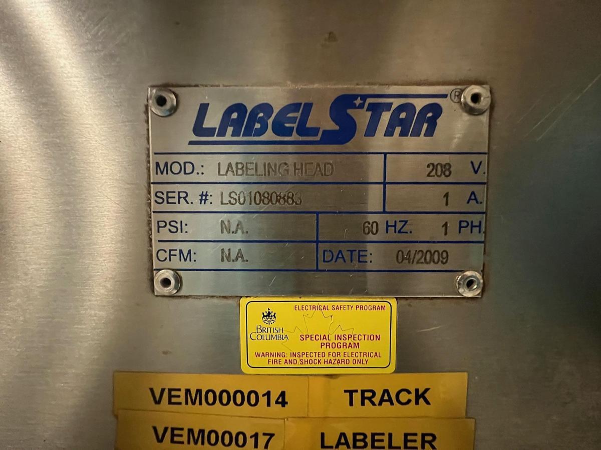 Used Labelstar automatic pressure sensitive wrap labeler