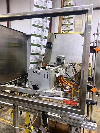 Used AXON SLEEVE LABELER/ BANDER FOR LARGE BOTTLES AND JARS- MODEL EZ 400