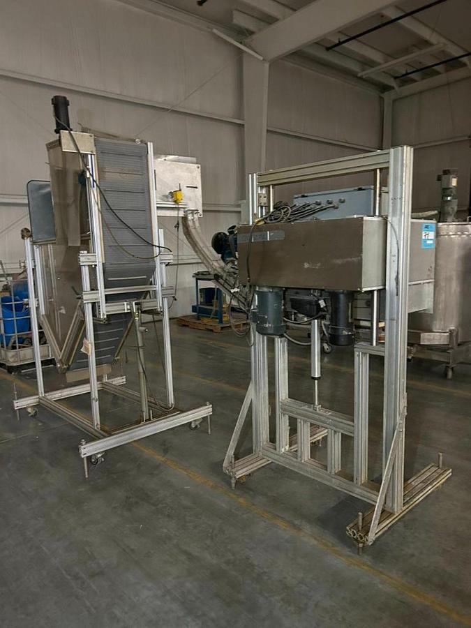 Used Equipment Express 6 quill capper with waterfall feeder