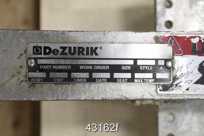 Used Dezurik 6" Hand Operated Knife Gate Valve #43162