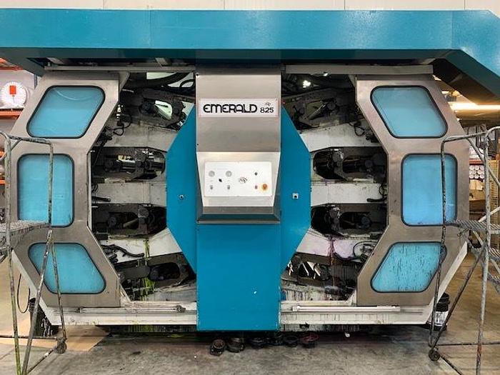 Used 53" WIDE UTECO EMERALD 8 COLOR CI PRINTING PRESS GEARLESS 130 ; TURRET UNWIND / REWIND
