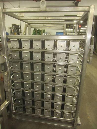 Used Stainless steel Mold tower for ham or cooked meats, 48 molds/tower