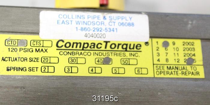 Used Apollo 41 3" Air Operated Butterfly Valve #31195