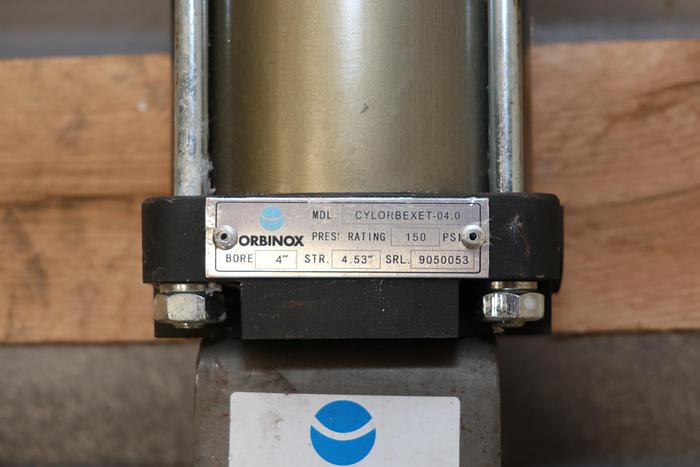 Unused Orbinox 4" Air Operated Knife Gate Valve #44252