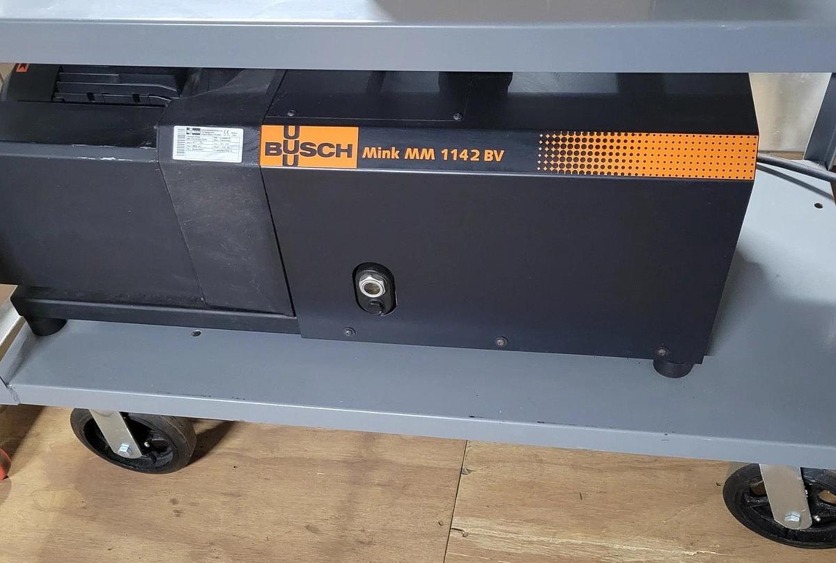 Used Busch Mink MM 1142 BV Vacuum Pump 2014 with controls and cart