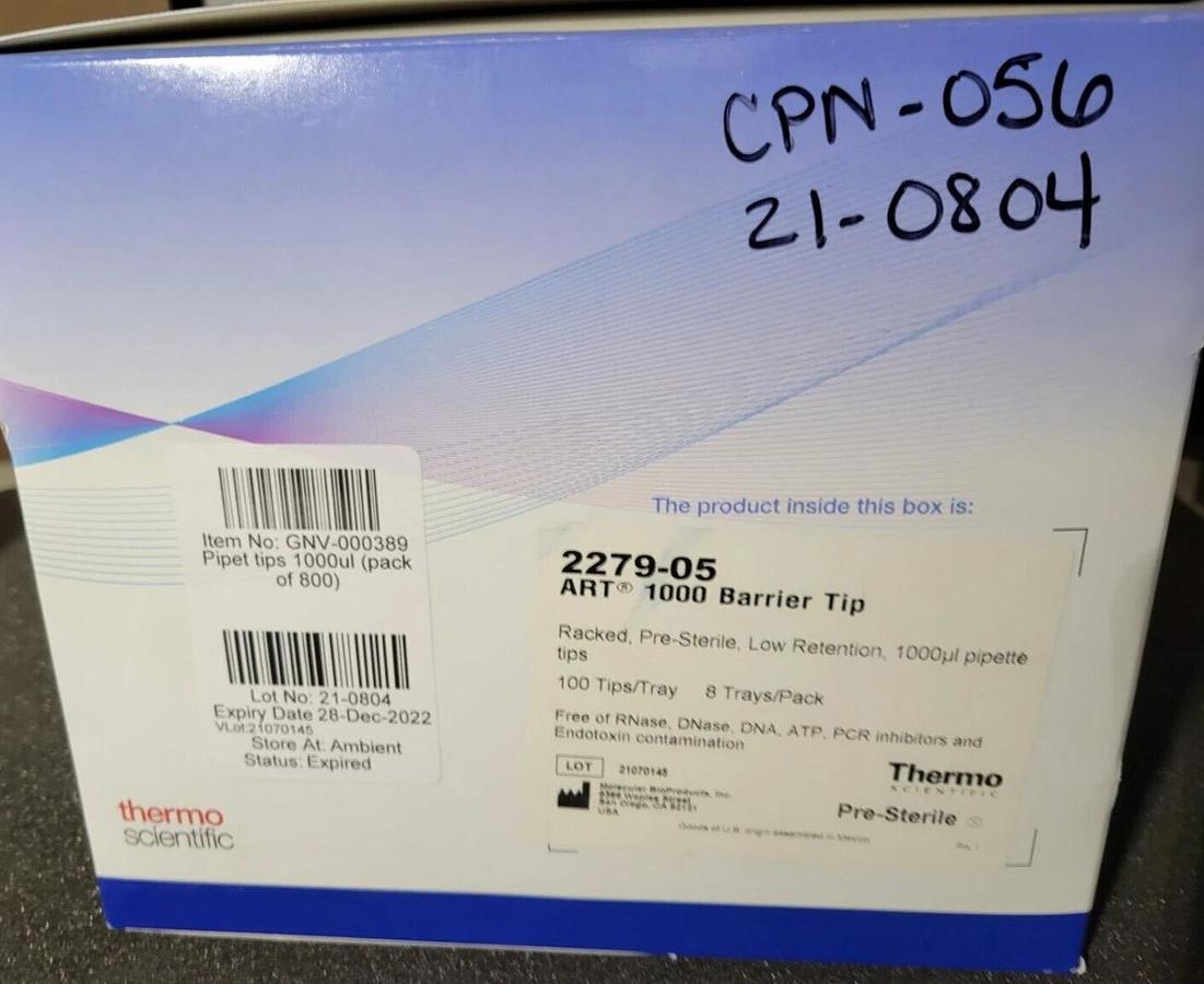 Thermo Scientific 2279-05 ART  Pipette Tips 1000 μL racked 800 pcs