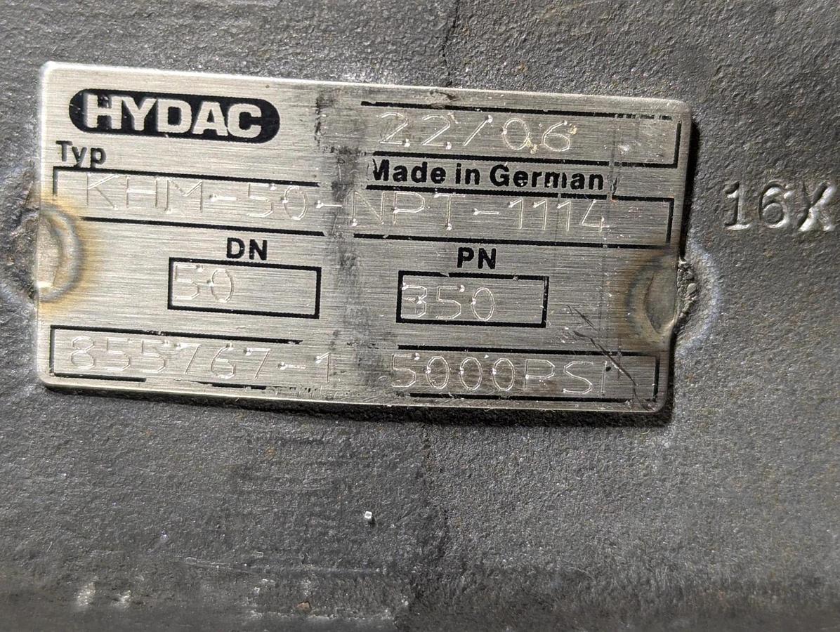 HYDAC  KHM-50NPT-1114-16X High Pressure Ball Valve 5000 psi DN50 (2") 2060287