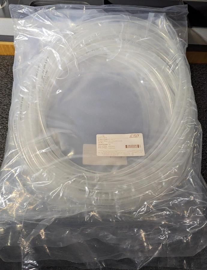Used Saint Gobain 374-375-2  Formulation 374 Clear 60A,   TPE Tubing 3/8", 50'