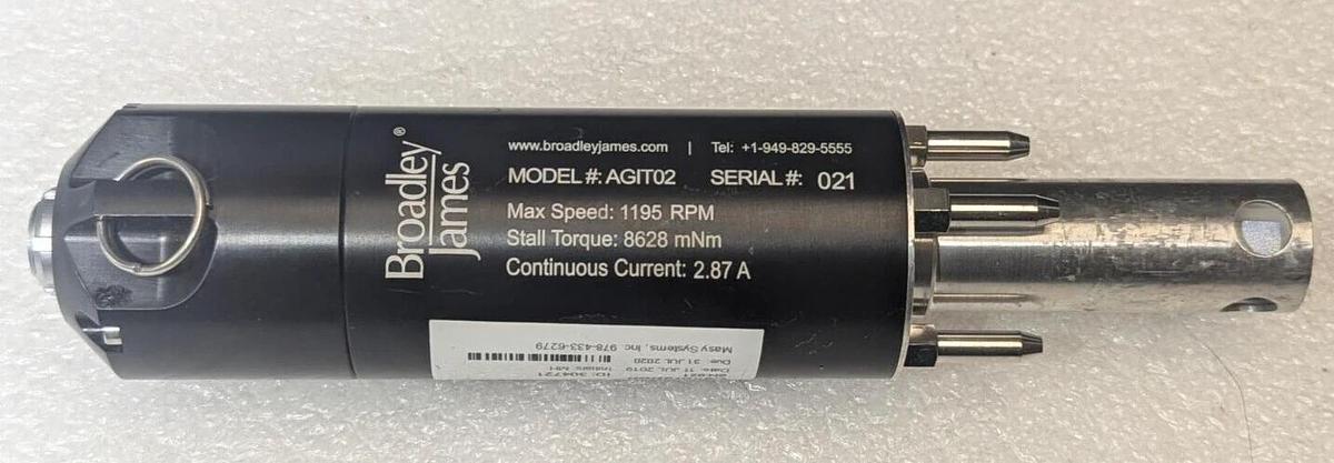 Used Broadley-James  AGI02   Agitator Stirrer Motor for Bioreactor
