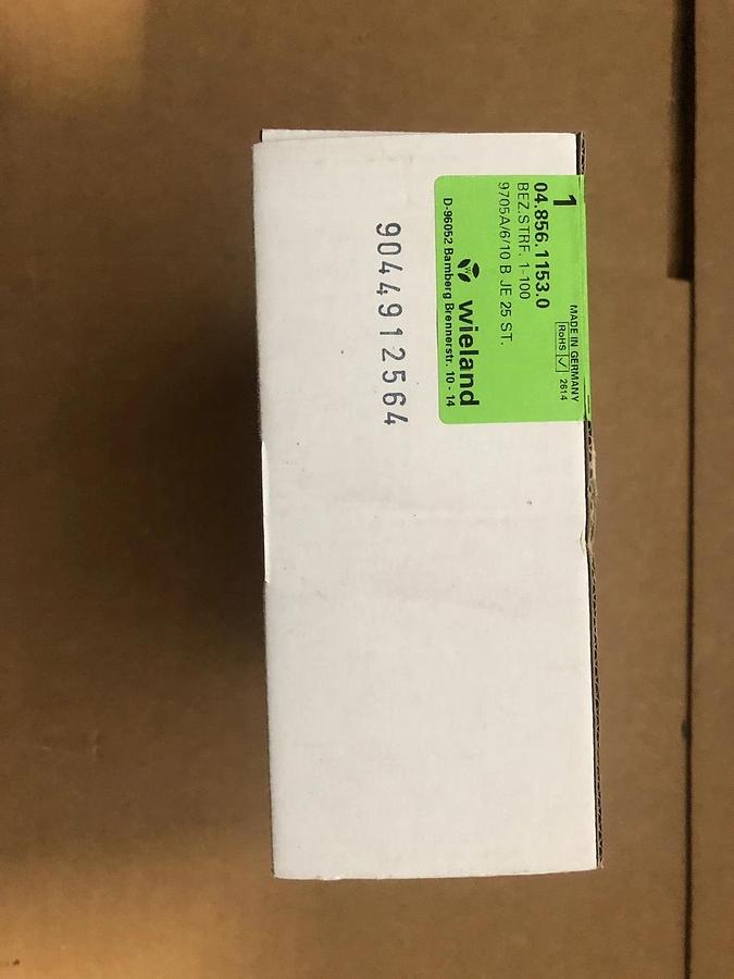 Used Wieland 04.856.1153.0 TERMINAL BLOCK MARKER, 1 TO 100, 6MM