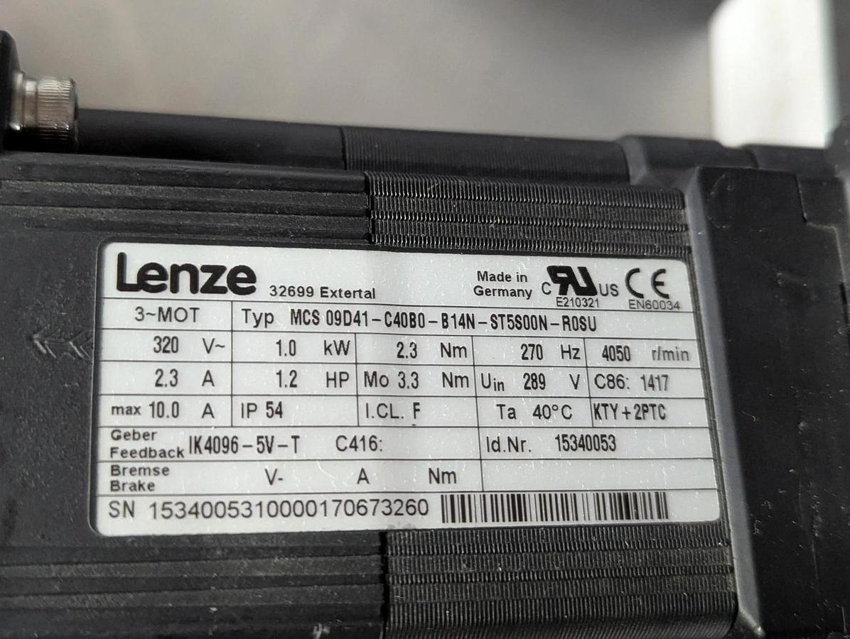 Used Watson Marlow Peristaltic Pump 073.0104.000 w/ Lenze MSC09D41 &E94P04 controller