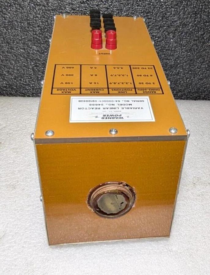 Used Warner Power 24688 variable linear reactor