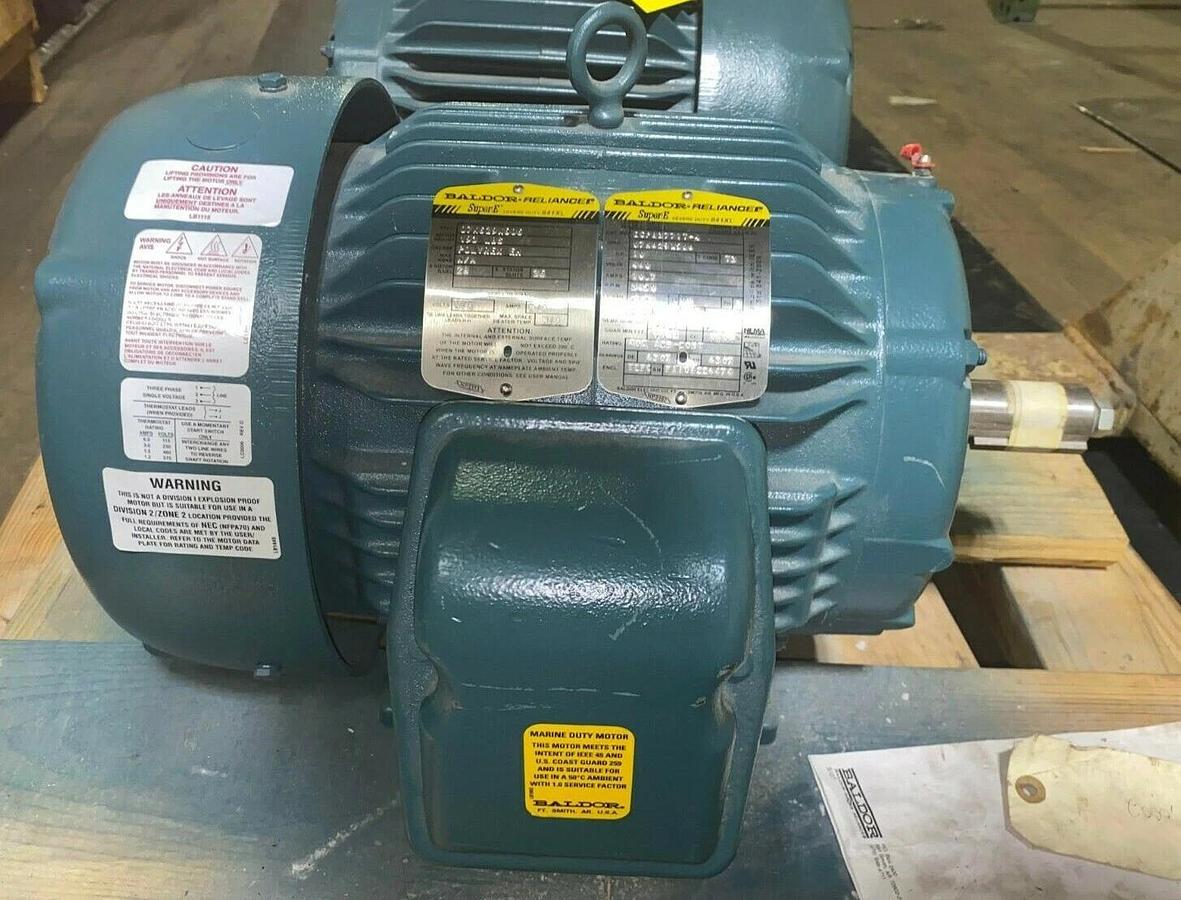 Used 10 HP Baldor Super-E Severe Duty 841XL  ECP83771T-4 Electric Motor 3450 RPM