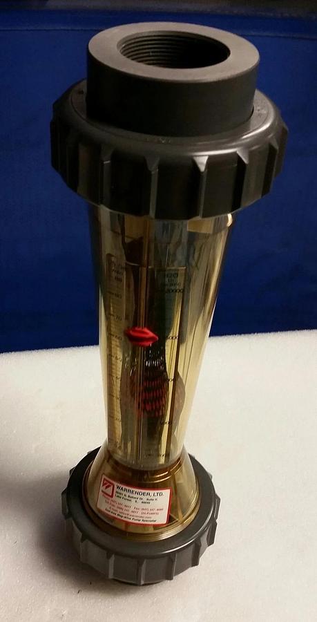 FRANK plastic flowmeter  2" threaded connection  2000/20,000 l/h, 8.8/88 gal/min